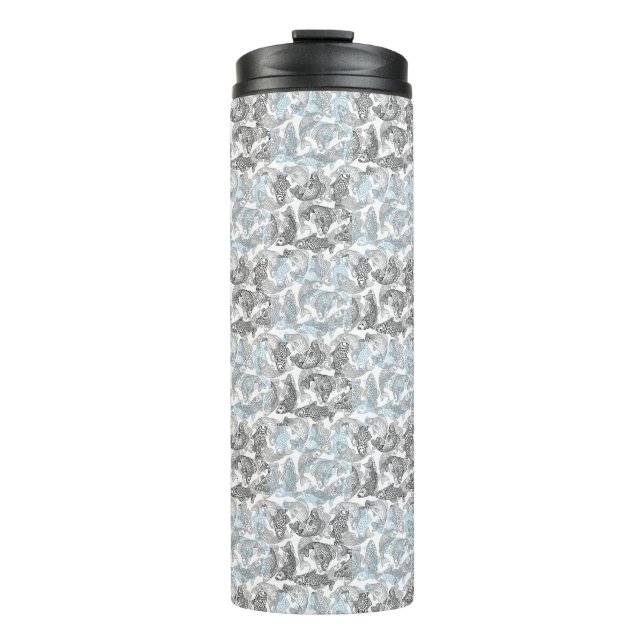 Fish pattern design with 2 tone colour 01  thermal tumbler (Front)