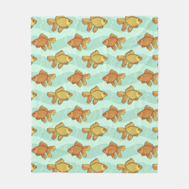 Fish-pattern Fleece Blanket (Front)