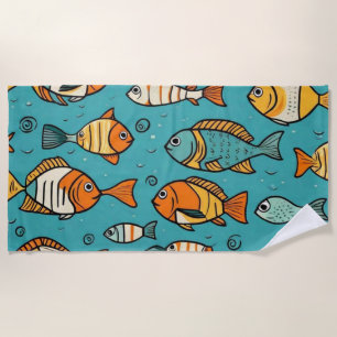 Fish pattern gift ideas beach towel