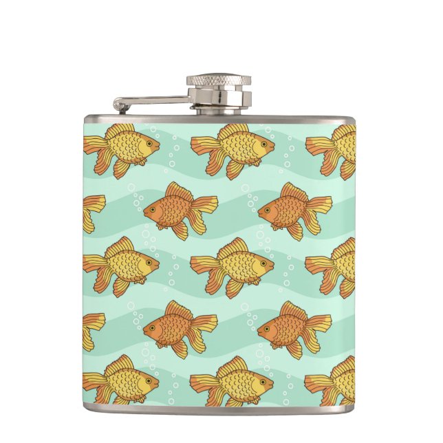 Fish-pattern Hip Flask (Front)