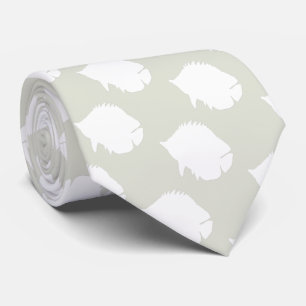 Fish Pattern Neck Tie Pale Sage Green