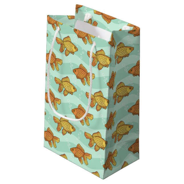 Fish-pattern Small Gift Bag (Back Angled)
