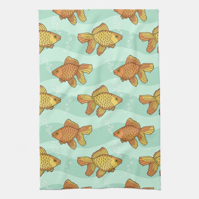 Fish-pattern Tea Towel (Vertical)