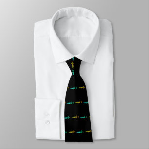 FISH PATTERN. UNIQUE BLACK TIE WITH FISH.