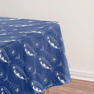 Fish pattern(white)Tablecloth, various colours Tablecloth
