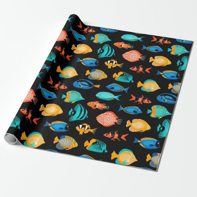Fish Pattern Wrapping Paper (Unrolled)