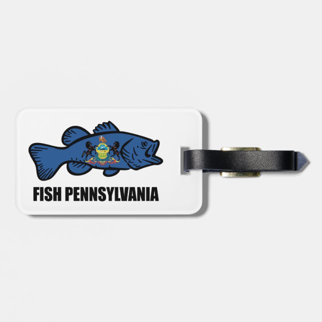Fish Pennsylvania Bass Luggage Tag (Back Horizontal)