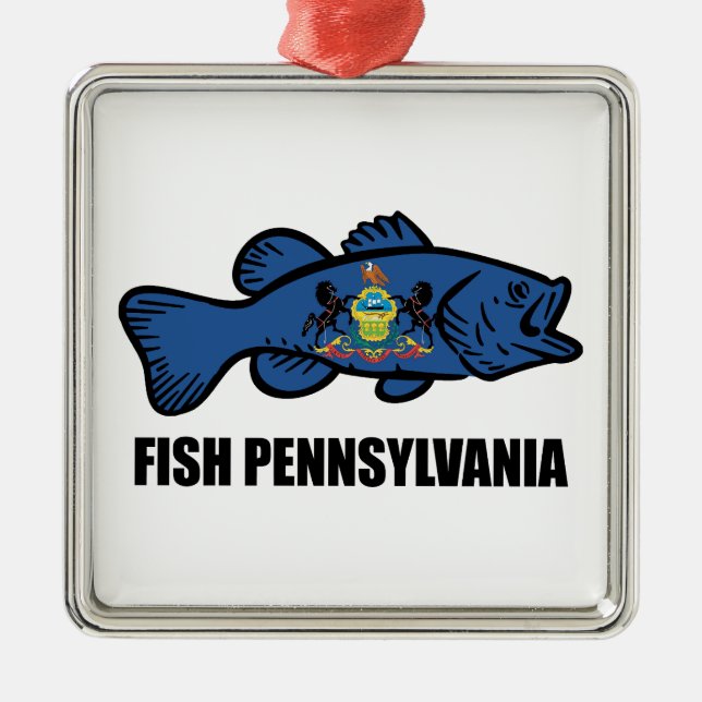 Fish Pennsylvania Bass Metal Tree Decoration (Front)