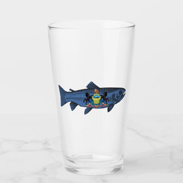 Fish Pennsylvania Trout Glass (Front)