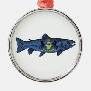 Fish Pennsylvania Trout Metal Tree Decoration
