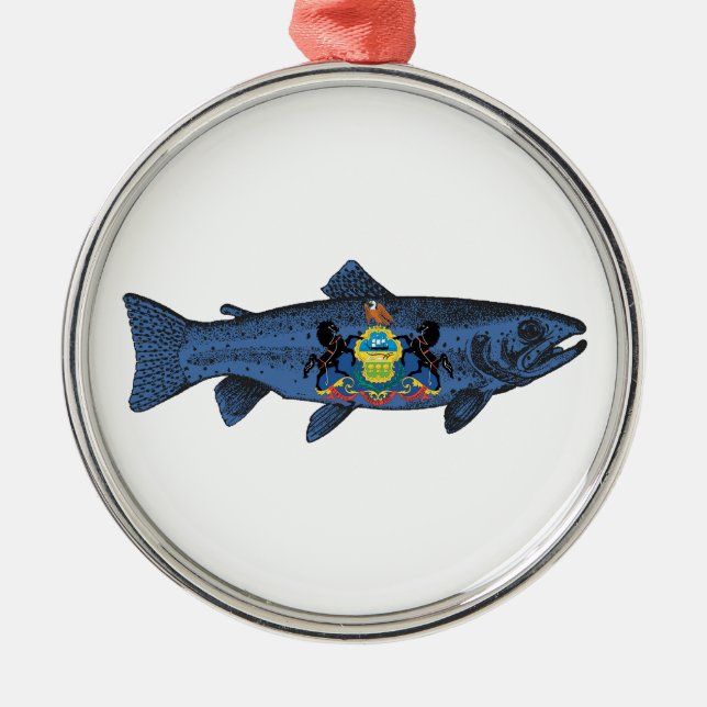 Fish Pennsylvania Trout Metal Tree Decoration (Front)