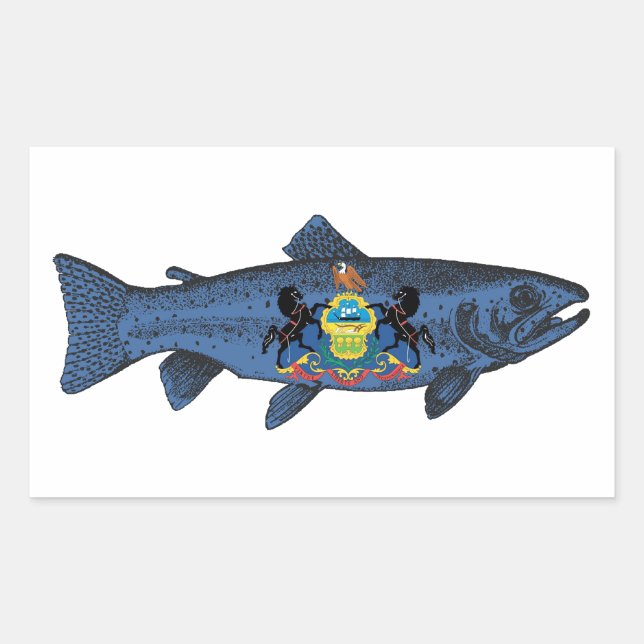 Fish Pennsylvania Trout Rectangular Sticker (Front)