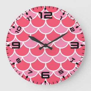 Fish Pink Scales Pattern-28543 Large Clock