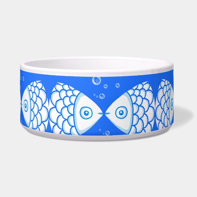Fish Pisces Blue White Abstract Pattern Pet (Front)