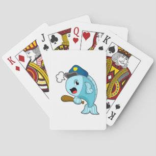 Fish Police officer Police hat Playing Cards