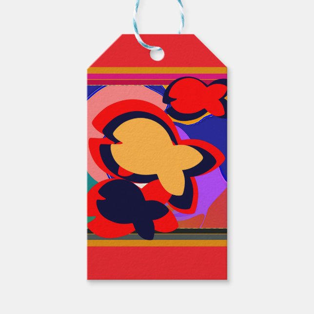 Fish Pond Red     Gift Tags (Front)