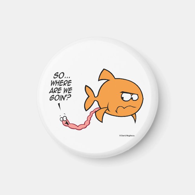 Fish Pooh Round Magnets (Front)