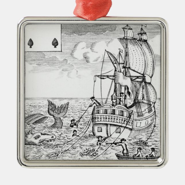 Fish Pool playing card Metal Tree Decoration (Front)