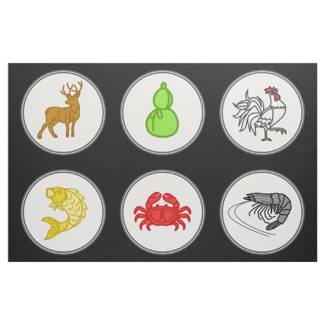 Fish Prawn Crab / Vietnamese Dice - Game Mat Fabric (Fat Quarter)