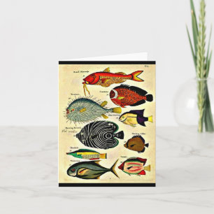 fish print note card