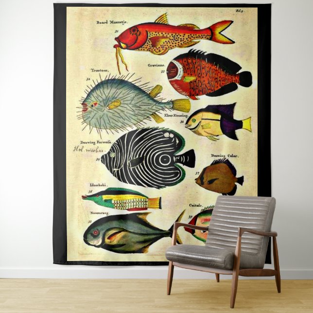  fish print tapestry (In Situ)