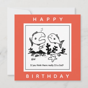 Fish questions whether there is a God cartoon Card