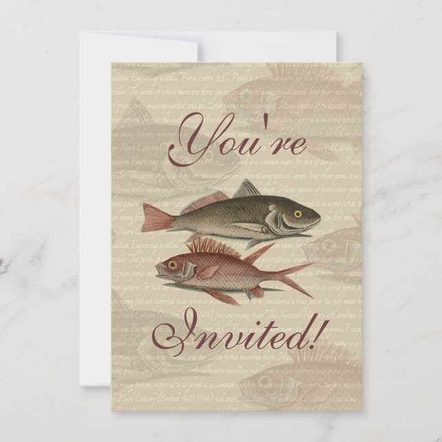 Fish Red Perch Fisherman Art Invitation (Front)