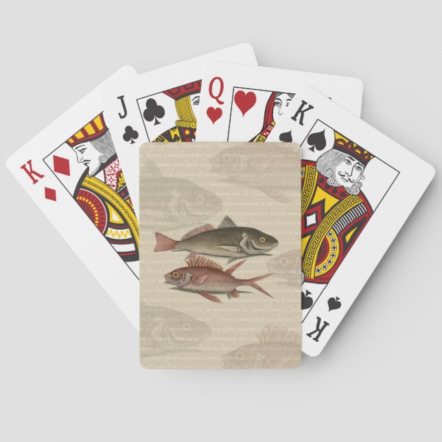 Fish Red Perch Fisherman Art Playing Cards (Back)