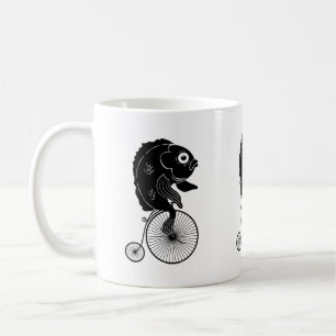 Fish Riding a Bike Coffee Mug