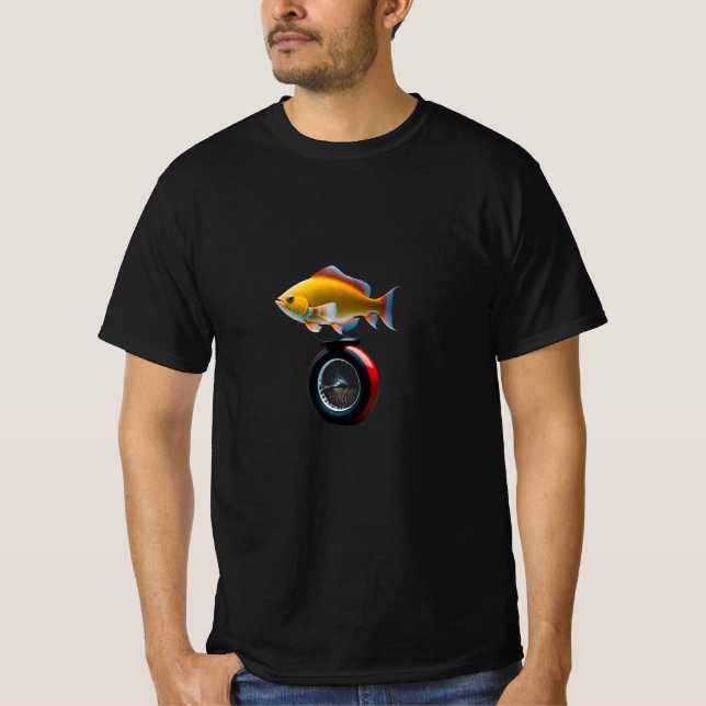 Fish riding electric unicycle T-Shirt (Front)