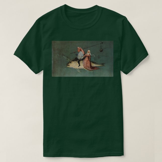 Fish riding peasants Hieronymus Bosch T-Shirt (Design Front)
