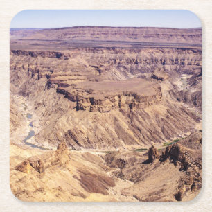 Fish River Canyon in South Namibia, Africa Square Paper Coaster