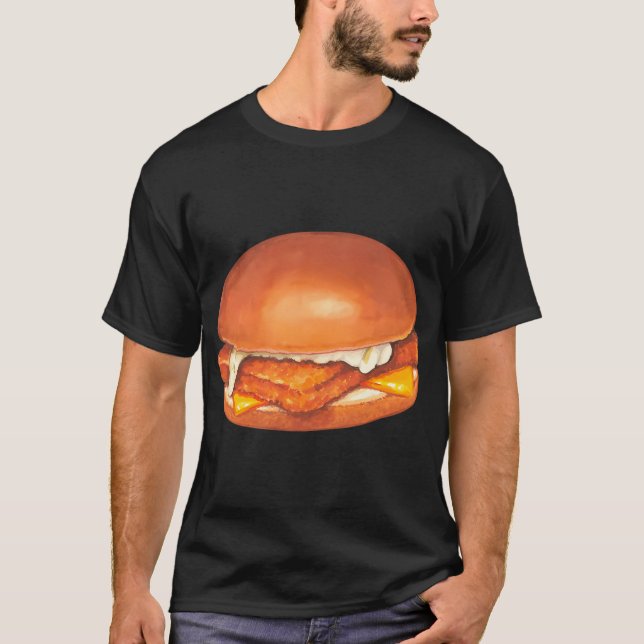 Fish Sandwich Pattern - Yellow T-Shirt (Front)