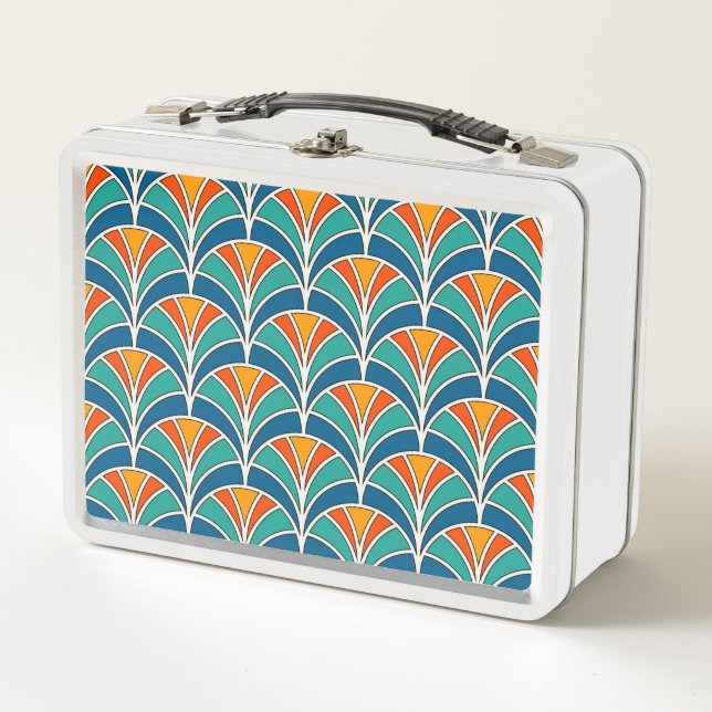 Fish Scale: Asian Traditional Metal Lunch Box (Front)