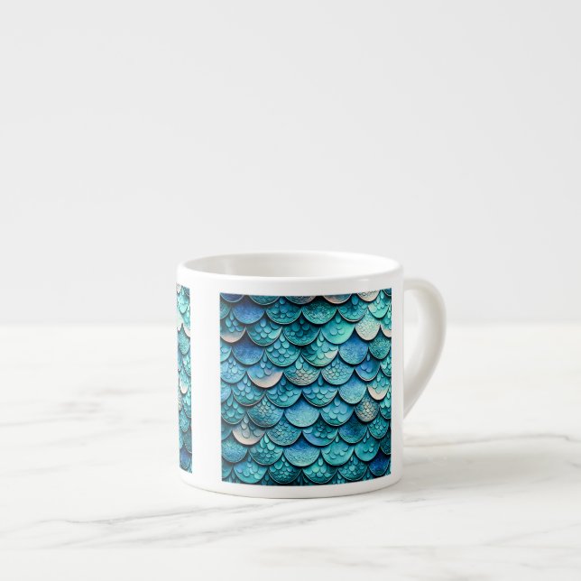 Fish Scale Pattern Espresso Mug  (Front Right)