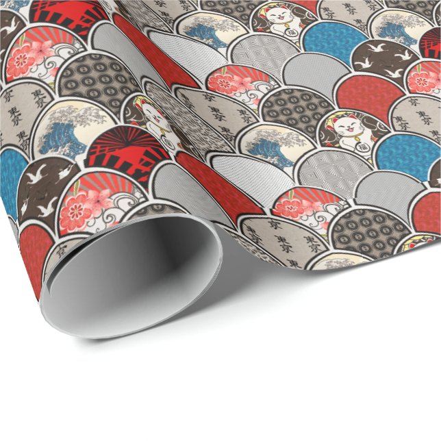 Fish scale pattern wrapping paper (Roll Corner)