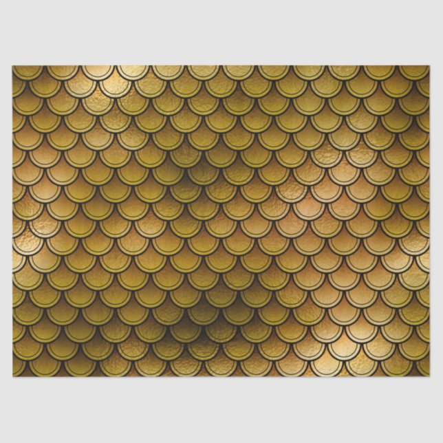 Fish Scales on Orange/Yellow Decoupage Tissue Paper (Front)