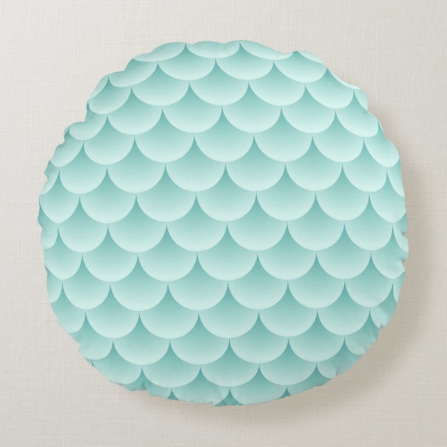 Fish Scales Pattern Round Cushion (Front)