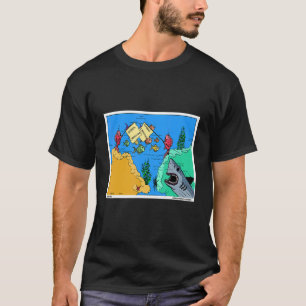 Fish School Crossing Funny Sea Animal Fishing Gift T-Shirt