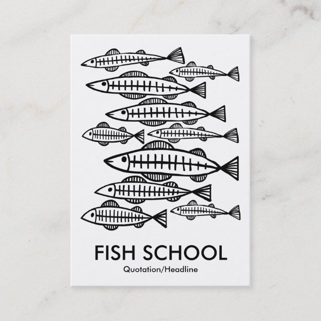 Fish School - White Business Card (Front)