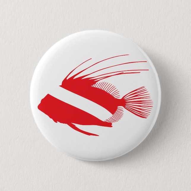 Fish Scuba Flag Button (Front)