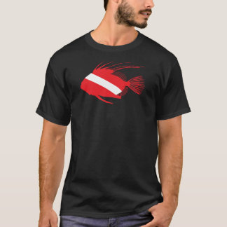 Fish Scuba Flag Dark T-shirt