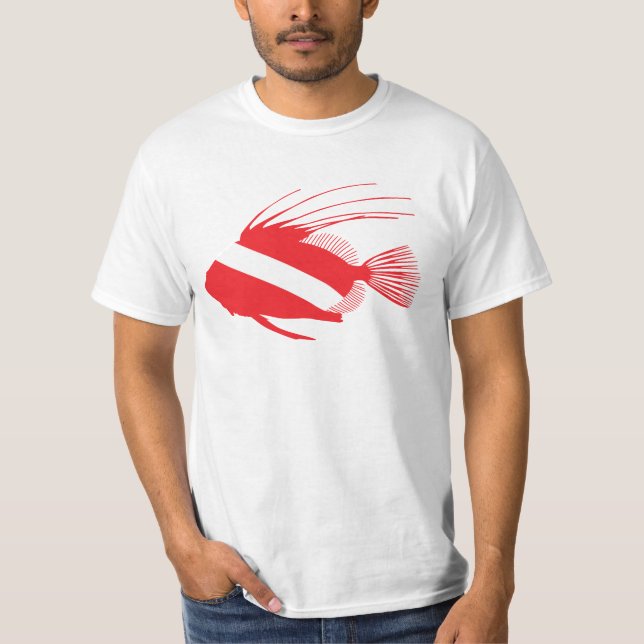 Fish Scuba Flag Light T-shirt (Front)
