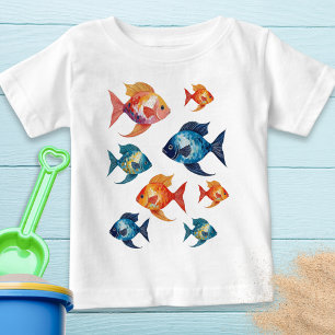 Fish Sea Life Colourful Ocean Wildlife Baby T-Shirt
