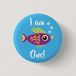 Fish Sea Ocean Kid's Birthday Aquarium 3 Cm Round Badge