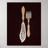 Fish-servers with carved ivory handles