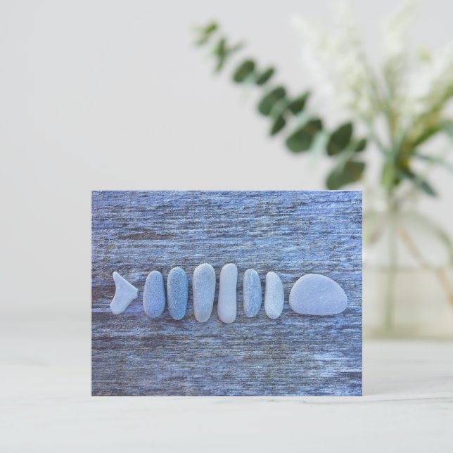Fish Shaped Rock Art  Postcard (Standing Front)