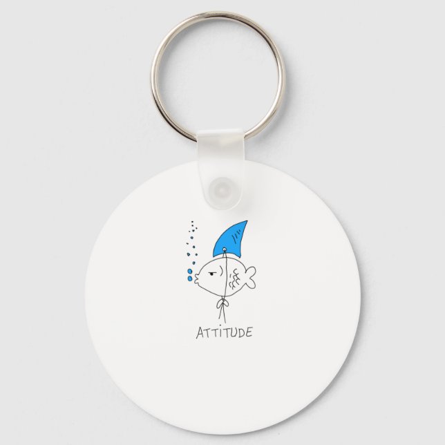 Fish Shark Attitude Key Ring (Front)