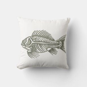 Fish Skeleton Fishing Design Cushion