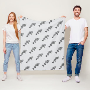 Fish skeleton fleece blanket